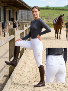 Valentino29 White Competition Riding Leggings
