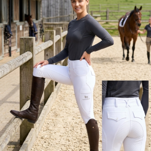 Valentino29 White Competition Riding Leggings