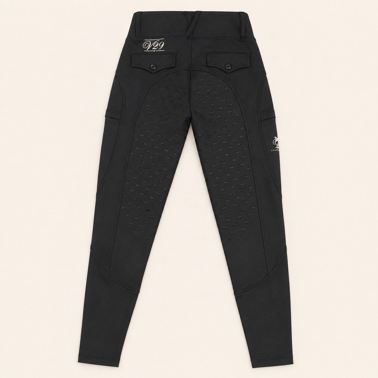 V29 Fleece-Lined Winter Riding Leggings – Black - Image 2