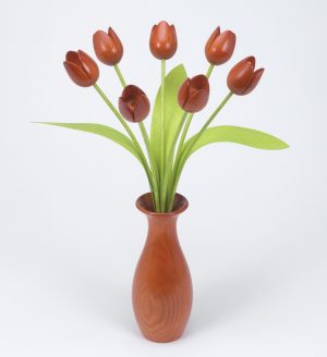 Orange tulips with 'classic vase'