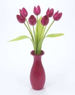 Pink tulips with 'classic'vase