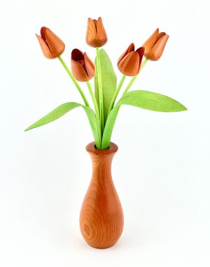 Orange new shape tulips with orange 'club' classic vase