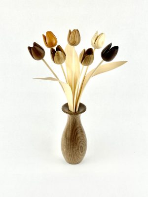 Mixed natural wood tulips with walnut 'classic' vase
