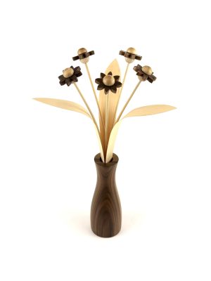 5 walnut daisy with walnut 'cool' vase