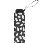 Stylish black and white patterned umbrella case with wrist strap.