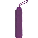 Compact purple umbrella with a matching case and wrist strap.