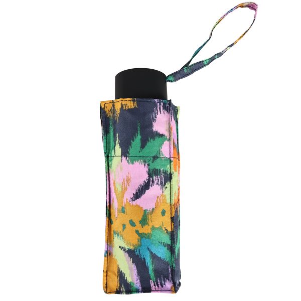 Watercolour floral umbrella cover with strap for easy carrying.