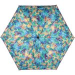 Colourful floral patterned umbrella for rain protection.