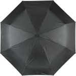 Black compact umbrella for unisex use, ideal for travel and daily use.