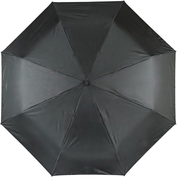 Black compact umbrella for unisex use, ideal for travel and daily use.