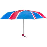 Compact Union Jack umbrella with red, white, and blue design.