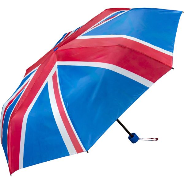 British Union Jack design compact umbrella for UK weather.