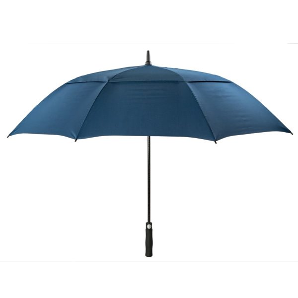 Navy FibreAuto golf umbrella with wind-resistant design and automatic opening.