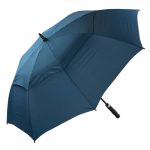 Navy FibreAuto golf umbrella with wind-resistant design.