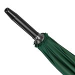 Green Fibrelight golf umbrella with wind-resistant design and black handle.