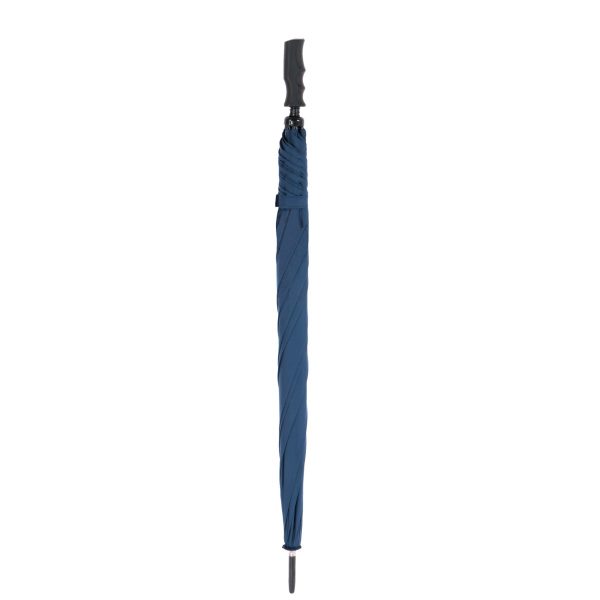Blue Fibrelight golf umbrella with wind-resistant design and compact handle.