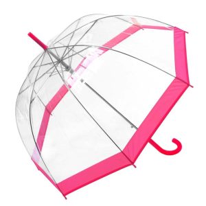 Pink Coloured Border Dome Umbrella (3466A)