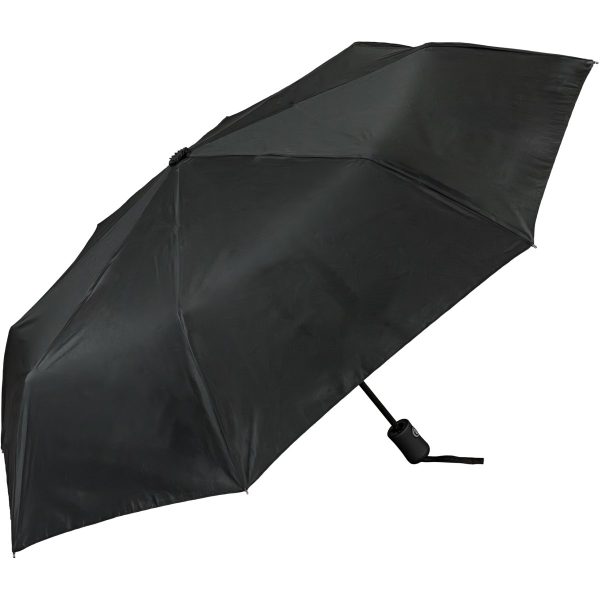 Black automatic open and close umbrella for easy rain protection.
