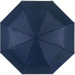 Navy compact umbrella open, perfect for travel and daily use.
