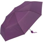 Purple compact umbrella with a matching strap for easy carrying.
