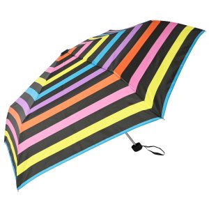 Black and Bright Stripe Print Super Light Umbrella (32115)