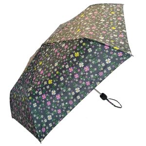 Black Ditsy Floral Print Umbrella (32110)