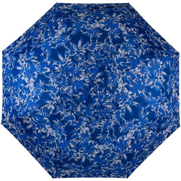 Blue floral pattern umbrella for rain protection from X-brella UK.