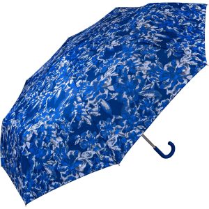 Midnight Blue Floral Crook Umbrella (32106)