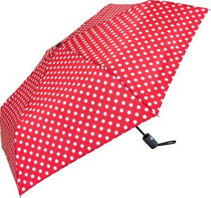 Red and White Polka Dot Auto Open and Close Umbrella (32102)