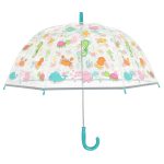 Clear dome umbrella with colourful sea creatures for children.