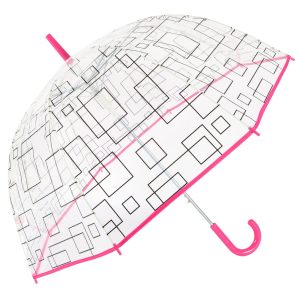 Black Geo Print Dome Umbrella (18060)