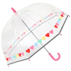 Childrens Heart Print Clear Dome Umbrella (18059)