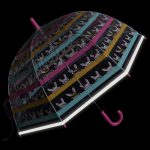 Childrens umbrella with bunny print and LED lighting for kids.