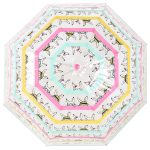 Childrens umbrella with bunny print and clear dome design for kids.