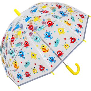 Childrens Monster Print Clear Dome Umbrella (18052)