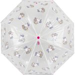Children's unicorn clear dome umbrella with colourful unicorn print.