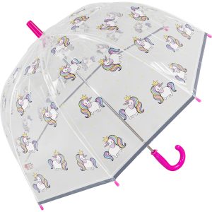 Childrens Unicorn Clear Dome Umbrella (17025)