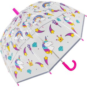 Childrens Unicorn Clear Dome Umbrella (17024)