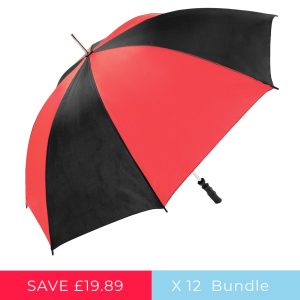 The Defender Red & Black Golf Umbrellas - 12 Pack (13007-12)