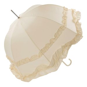 Large Double Frilled Ivory Wedding Umbrella (12019)