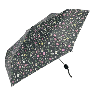 Black Ditsy Floral Print Umbrella (32110)
